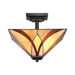 Deckenleuchte Asheville Tiffany-Design Höhe 30,5