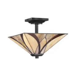 Deckenleuchte Asheville Tiffany-Design Höhe 30,5