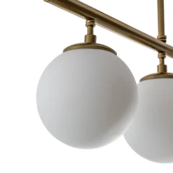 Deckenleuchte Atmaca, 3-flammig, gold antik, Glas, 60 cm