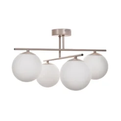 Deckenleuchte Aurora, beige, Ø 50 cm, 4-flammig, Glas, E14