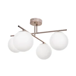 Deckenleuchte Aurora, beige, Ø 50 cm, 4-flammig, Glas, E14