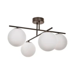 Deckenleuchte Aurora, braun, Ø 50 cm, 4-flammig, Glas, E14