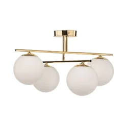 Deckenleuchte Aurora, gold, Ø 50 cm, 4-flammig, Glas, E14