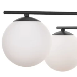 Deckenleuchte Aurora, schwarz, Ø 50 cm, 4-flammig, Glas, E14