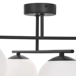 Deckenleuchte Aurora, schwarz, Ø 50 cm, 4-flammig, Glas, E14
