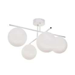Deckenleuchte Aurora, weiß, Ø 50 cm, 4-flammig, Glas, E14