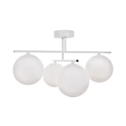 Deckenleuchte Aurora, weiß, Ø 50 cm, 4-flammig, Glas, E14