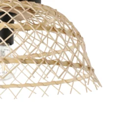 Deckenleuchte Ausnby mit Holzgeflecht, natur