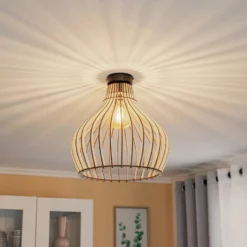 Deckenleuchte Barrel mit Schirm aus Holz
