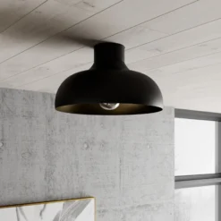 Deckenleuchte Basca, schwarz/gold, Metall, Ø 40 cm, E27