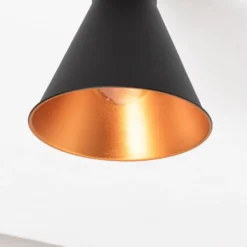 Deckenleuchte Berceste N-676, schwarz/gold, Metall, Ø 20 cm