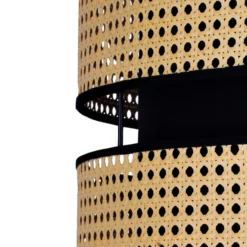 Deckenleuchte Big Duo aus Rattan, beige/schwarz