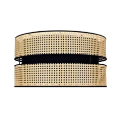 Deckenleuchte Big Duo aus Rattan, beige/schwarz