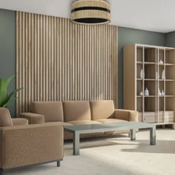 Deckenleuchte Big Duo aus Rattan, beige/schwarz