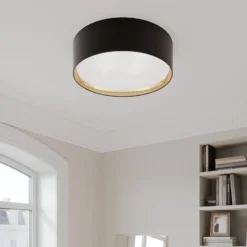 Deckenleuchte Bilbao, schwarz/gold, Ø 60 cm