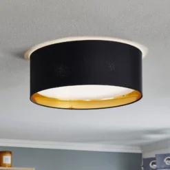Deckenleuchte Bilbao,schwarz/gold, Ø 45 cm