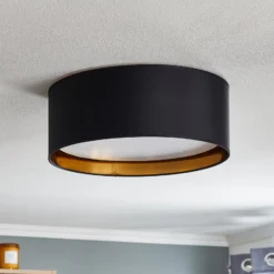 Deckenleuchte Bilbao,schwarz/gold, Ø 45 cm