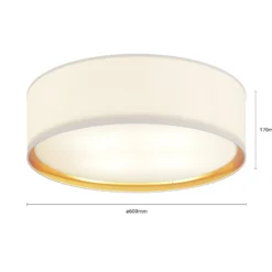 Deckenleuchte Bilbao, weiß/gold, Ø 60 cm