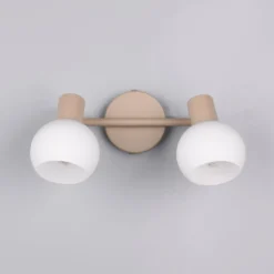 Deckenleuchte Boba, 2-flammig, beige, E14, Metall