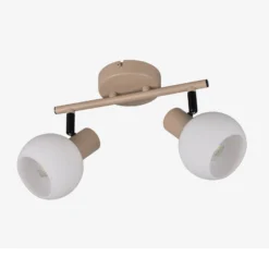 Deckenleuchte Boba, 2-flammig, beige, E14, Metall