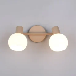Deckenleuchte Boba, 2-flammig, beige, E14, Metall