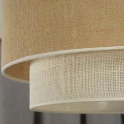 Deckenleuchte Boho, braun/beige, Ø 60 cm, Textil