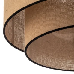 Deckenleuchte Boho, braun/schwarz, Ø 60 cm, Textil