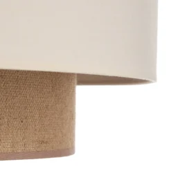 Deckenleuchte Boho, ecru/braun, Ø 60 cm, Textil