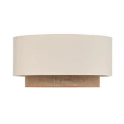 Deckenleuchte Boho, ecru/braun, Ø 60 cm, Textil