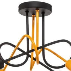 Deckenleuchte Cambridge, 4-flammig, schwarz-orange