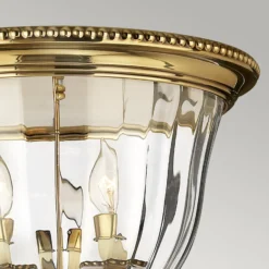 Deckenleuchte Cambridge, Messing/Glas, Höhe 33cm
