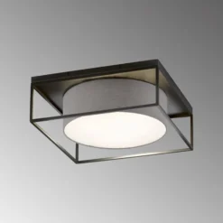 Deckenleuchte Carre 60x60cm Stoffschirm grau
