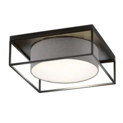 Deckenleuchte Carre 50x50cm Stoffschirm grau