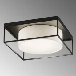 Deckenleuchte Carre 70x70cm Stoffschirm weiß