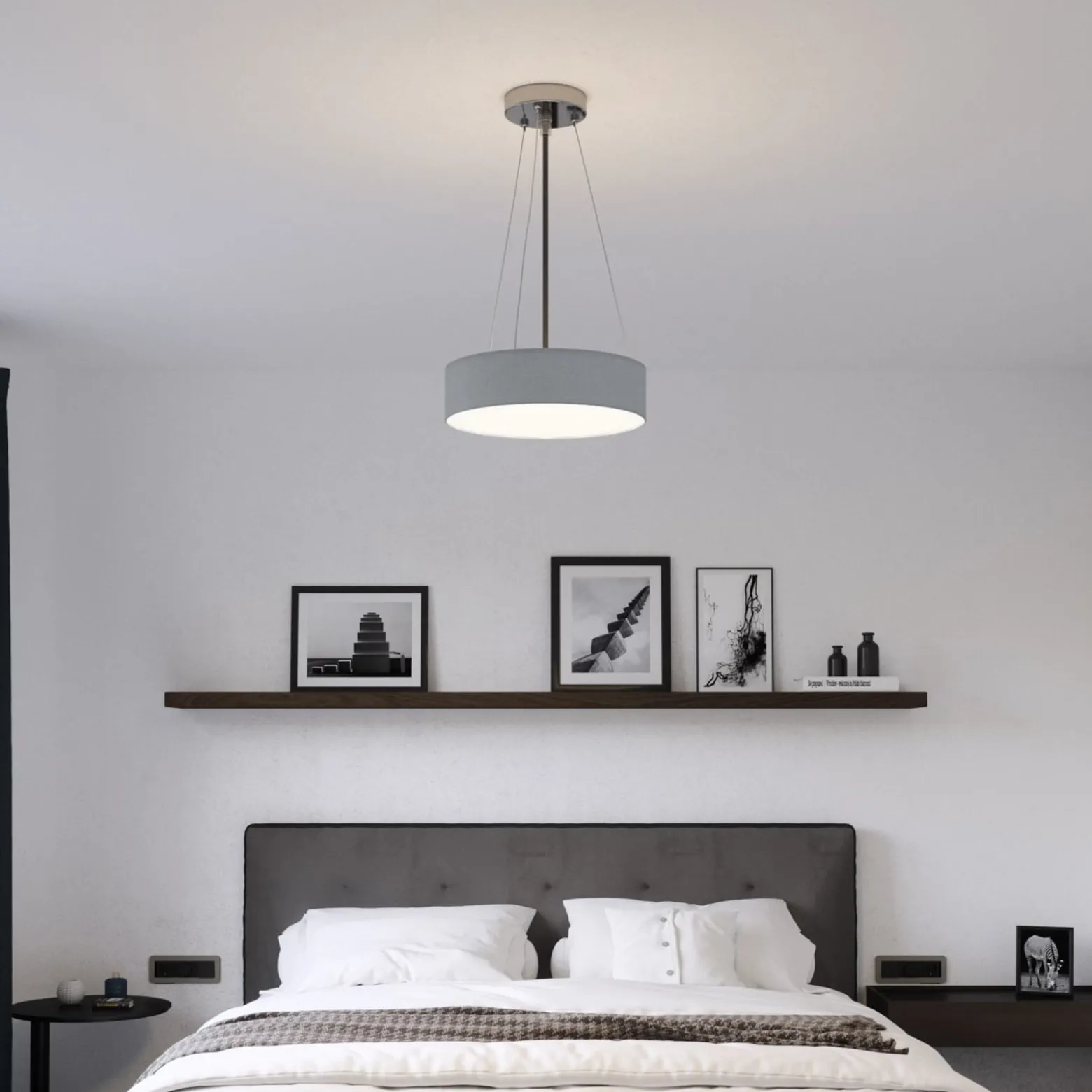 Deckenleuchte Ceiling Dream, Ø 40 cm, Textil, grau