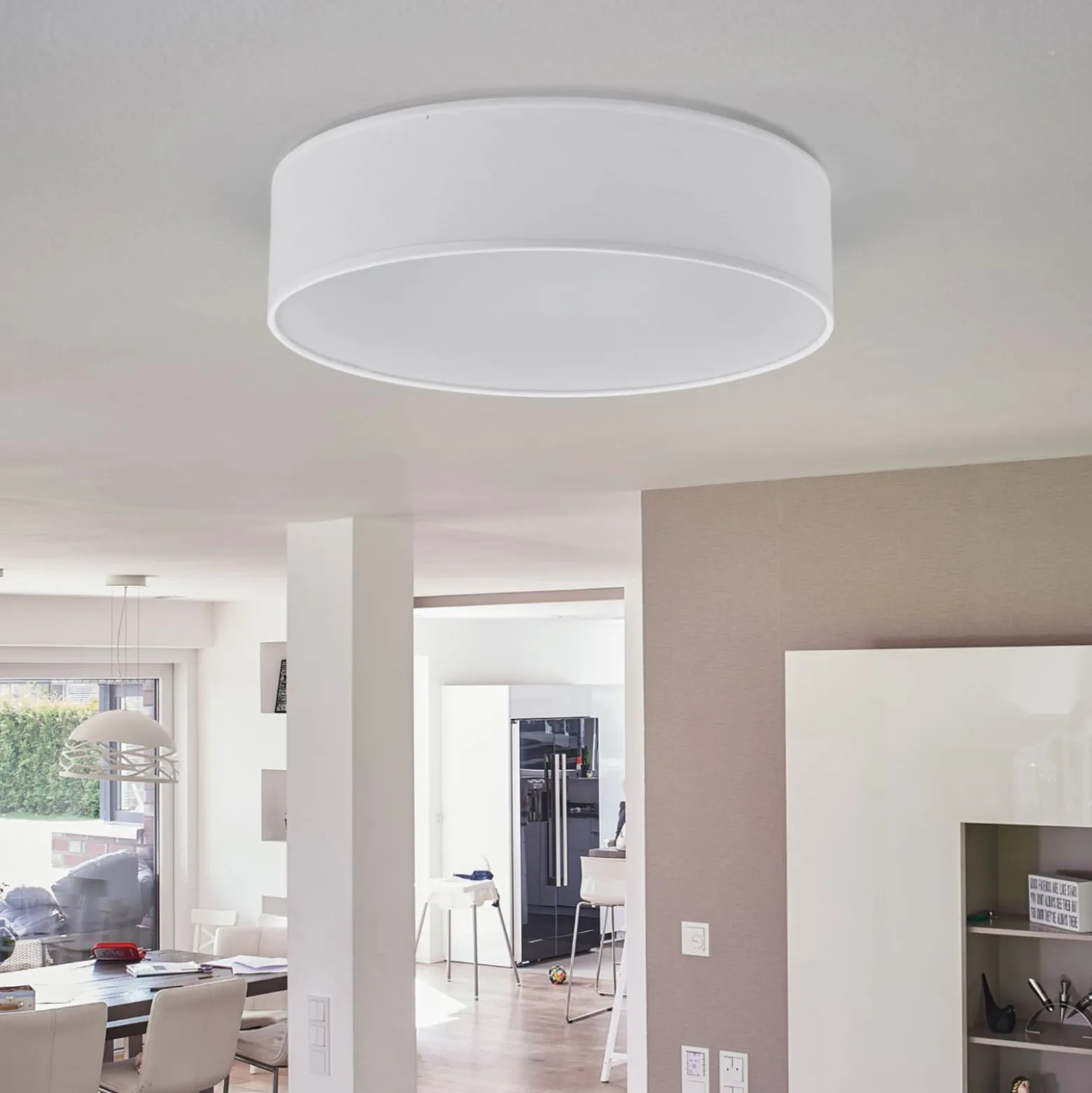 Deckenleuchte Ceiling Dream, Ø 40 cm, Textil, weiß