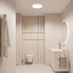 Deckenleuchte Cleo, Ø 50 cm, IP54, weiß, Metall, E27