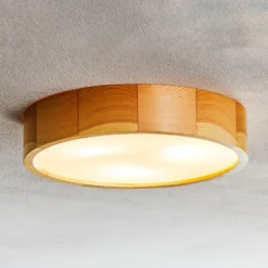 Deckenleuchte Cleo, Ø 37,5cm, Kiefernholz, E27