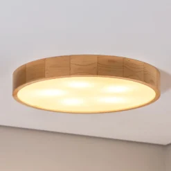 Deckenleuchte Cleo, Ø 57,5cm, Kiefernholz, E27