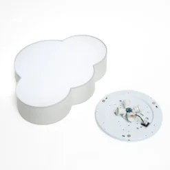 Deckenleuchte Cloud aus Textil, Länge 62 cm, grau