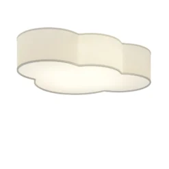 Deckenleuchte Cloud aus Textil, Länge 62 cm, grau