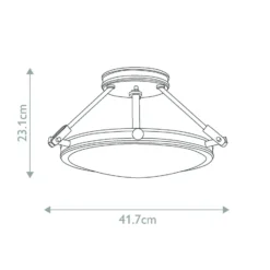 Deckenleuchte Collier, schwarz, Ø 41,7 cm, Stahl, Glas, E14