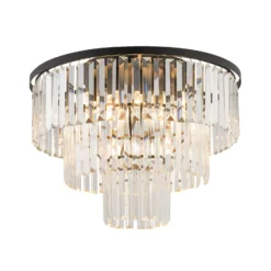 Deckenleuchte Cristal, transparent/schwarz, Ø 56cm