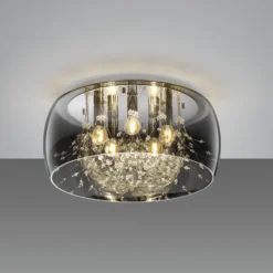 Deckenleuchte Crystel aus Glas, chrom, Ø 50 cm