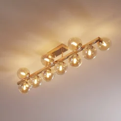 Deckenleuchte Dallas, gold, 13-flammig