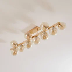 Deckenleuchte Dallas, gold, 13-flammig