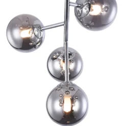 Deckenleuchte Dallas mit 12 Glaskugeln, chrom