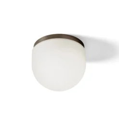 Deckenleuchte Domu, Ø 20 cm, bronze/weiß, Glas, GX53