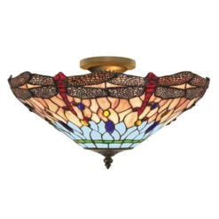 Deckenleuchte Dragonfly im Tiffany-Stil