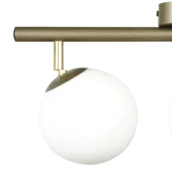Deckenleuchte Drum, coffee, 3-flammig, Glas, Länge 46 cm